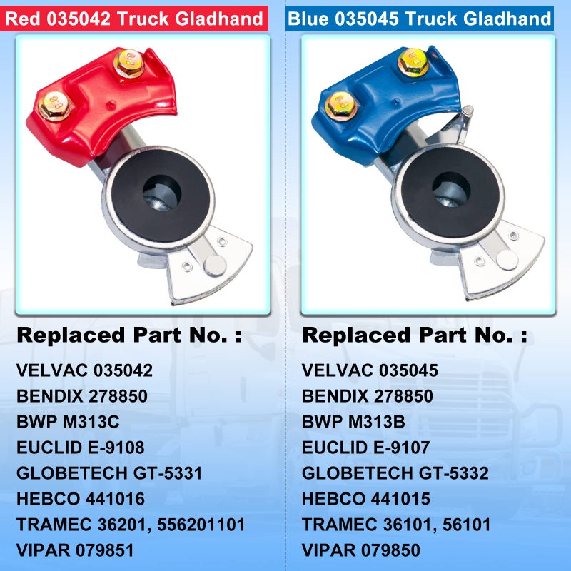 boeray Glad Hand Handles, Air Glad Hand for Semi Trucks and Trailers with Extension Handles, Tractor Glad Hand Grips with Seals for Air Hose Freightliner - Image 4